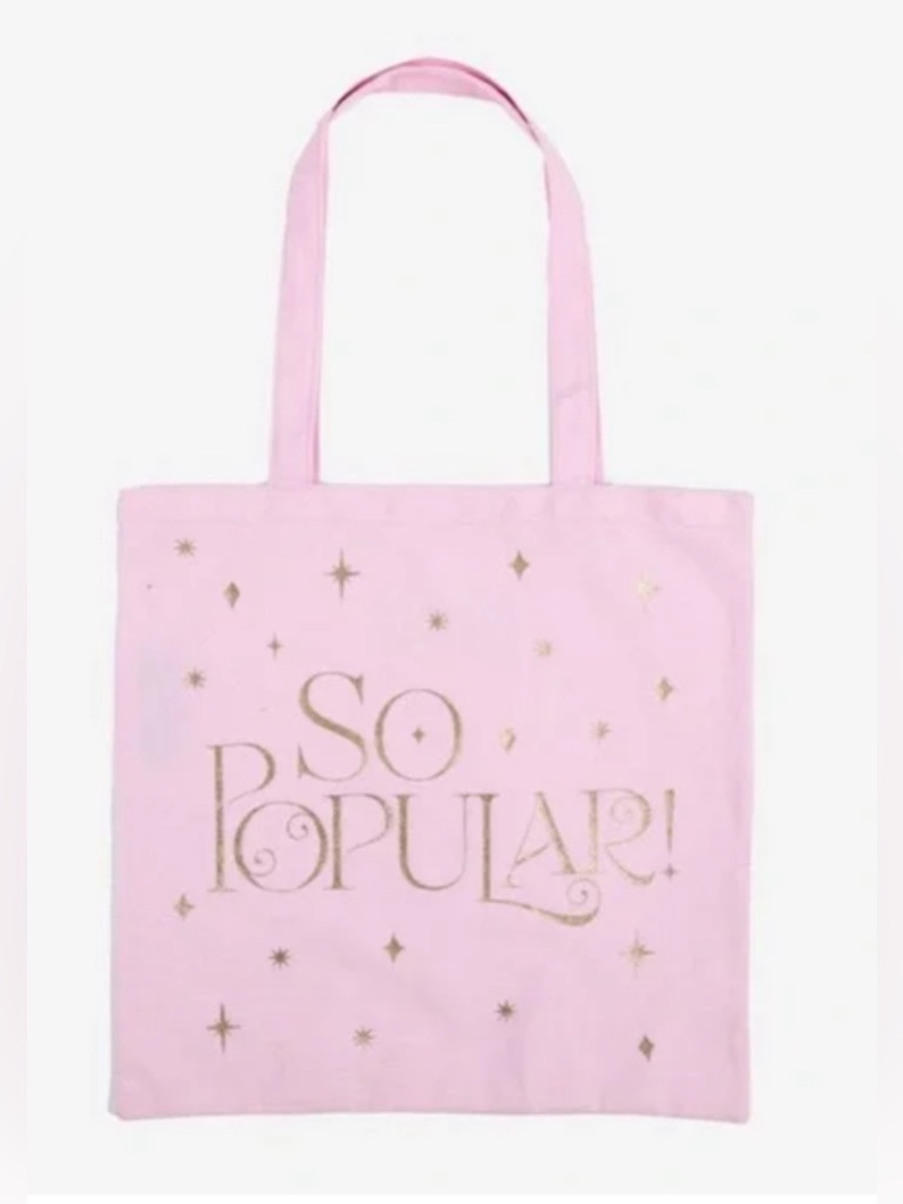 NEW! Authentic Universal Wicked “So Popular” Canvas Tote Bag (Pink & Gold)- NWT
